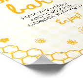 Geel Gingham Honing Bij Mimosa Bar Bord Poster (Hoek)