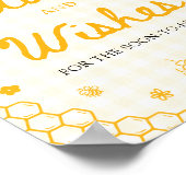 Geel Gingham Honingbij Advies en Wensen Bord Poster (Hoek)