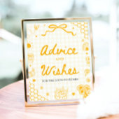 Geel Gingham Honingbij Advies en Wensen Bord Poster