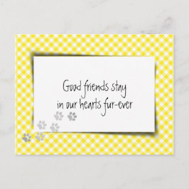 Geel Gingham Huisdierverlies Van Dierenarts Briefkaart