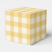 Geel Gingham Monogram Crest Bedankdoosjes (Achterkant)