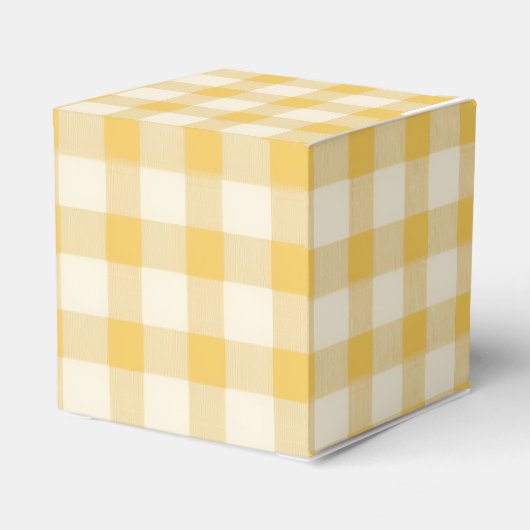 Geel Gingham Monogram Crest Bedankdoosjes (Achterkant)