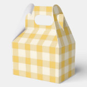 Geel Gingham Monogram Crest Bedankdoosjes (Achterkant)