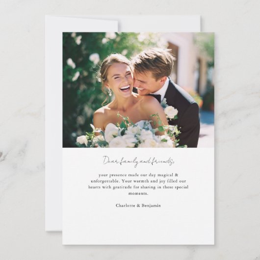 Geel Gingham Monogram Wapenschild 2 Foto Bedankkaart (Achterkant)