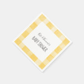 Geel Gingham Neutraal Picnic Baby shower Servet (Hoek)