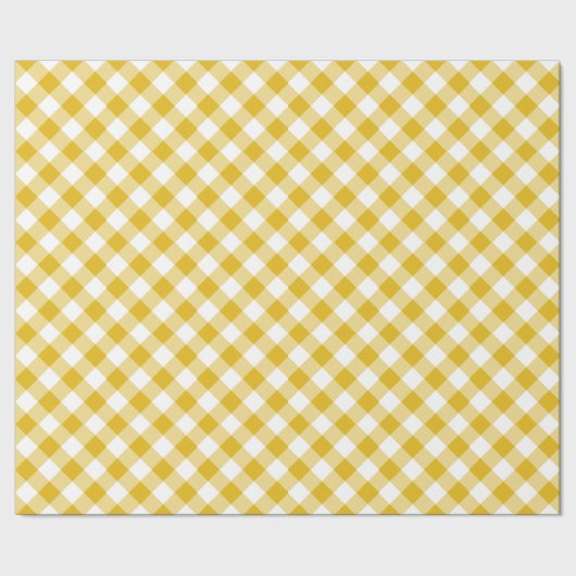 Geel gingham-pakpapier cadeaupapier (Zoom)