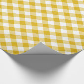 Geel gingham-pakpapier cadeaupapier (Hoek)