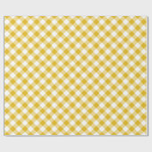 Geel gingham-pakpapier cadeaupapier (Vlak)