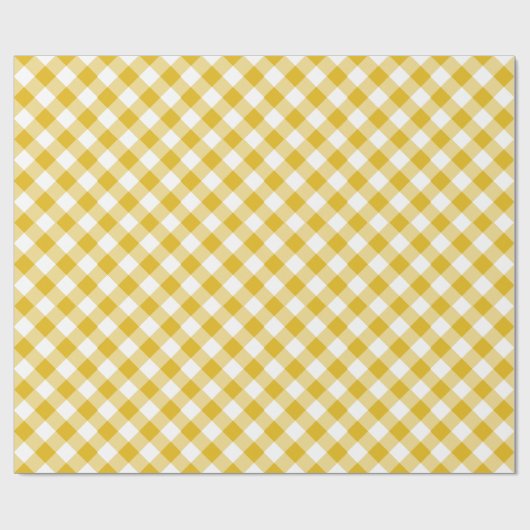 Geel gingham-pakpapier cadeaupapier (Vlak)