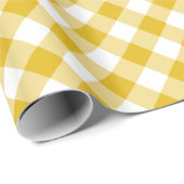 Geel gingham-pakpapier cadeaupapier (Rol Hoek)