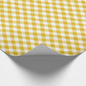 Geel gingham-pakpapier cadeaupapier (Hoek)