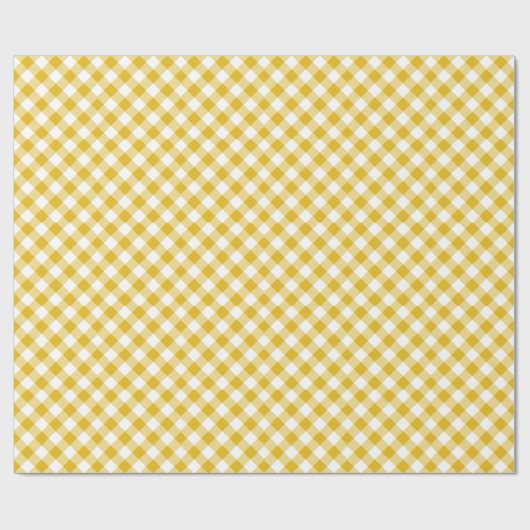 Geel gingham-pakpapier cadeaupapier (Vlak)