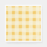Geel Gingham Papier servetten