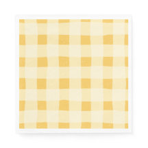Geel Gingham Papier servetten