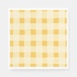 Geel Gingham Papier servetten