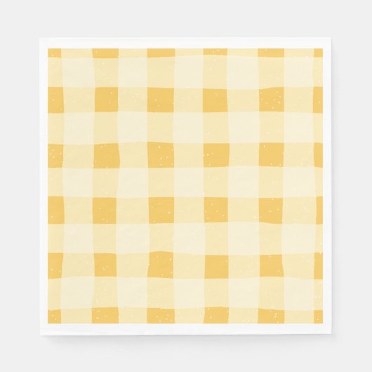 Geel Gingham Papier servetten (Voorkant)