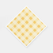 Geel Gingham Papier servetten (Hoek)