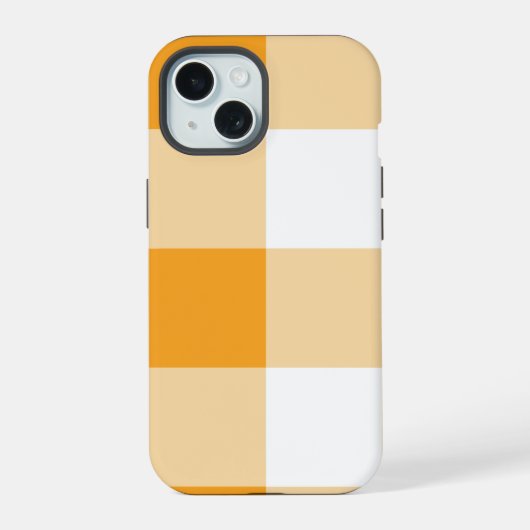 Geel Gingham Patroon  iPhone 15 Case (Achterkant)
