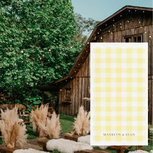 Geel Gingham Persoonlijke Namen Trouwen Servet
