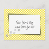 Geel Gingham Pet verlies van veearts Briefkaart (Voorkant)