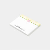 Geel Gingham Roze Bloemstuk Persoonlijk Post-it® Notes (Schuin)