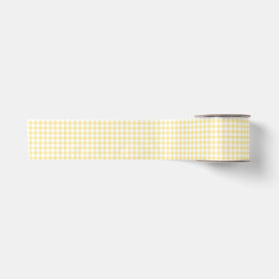 Geel Gingham Satijnen Lint