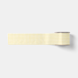 Geel Gingham Satijnen Lint