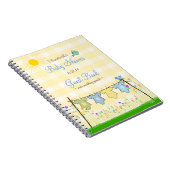 Geel Gingham Schattig Baby shower Guest Book | Notitieboek (Rechterzijde)