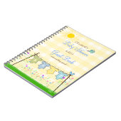 Geel Gingham Schattig Baby shower Guest Book | Notitieboek (Linkerzijde)