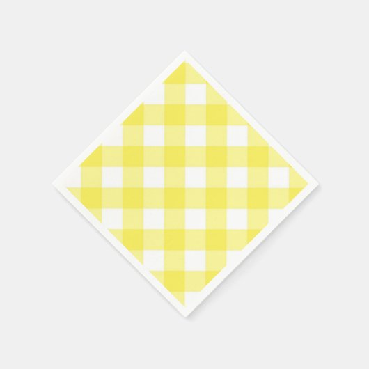 Geel Gingham Servetten (Hoek)