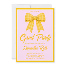 Geel Gingham Strik Diploma Feest