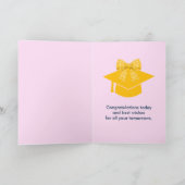 Geel Gingham Strik Foto Afstuderen Kaart (Binnen)