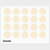 Geel Gingham Ze Heeft Haar Honing Bruiloft Feest Ronde Sticker (Vel)