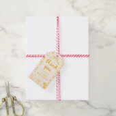 Geel Gingham Ze Heeft Haar Honing Bruiloftsborrel  Cadeaulabel (Met Touw)