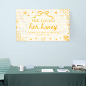 Geel Gingham Ze Heeft Haar Honing Bruiloftsfeest Spandoek (Beurs)