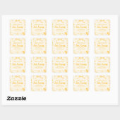 Geel Gingham Ze Heeft Haar Honing Bruiloftsfeest Vierkante Sticker (Vel)