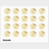 Geel Gingham Ze vond haar honing Bruidsfeestje Ronde Sticker (Vel)