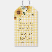 Geel Gingham Ze Vond Haar Honing Bruidsuitje Cadeaulabel (Voorkant)