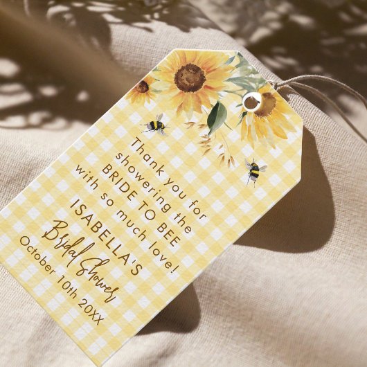 Geel Gingham Ze Vond Haar Honing Bruidsuitje Cadeaulabel