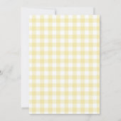 Geel Gingham Zonnebloem 1e Verjaardag Kaart (Achterkant)