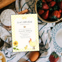 Geel Gingham Zonnebloem Kuiken Baby Shower