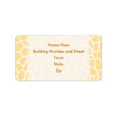 Geel Giraffe Patroon Dierenprint Ontwerp. Etiket (Voorkant)