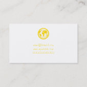 Geel Glanzend Wereldbol, Jouw naam hier Visitekaartje (Achterkant)