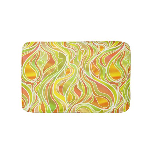 Geel Glas in lood Abstract Badmat (Voorkant)