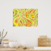 Geel Glas in lood Abstract Poster (Keuken)