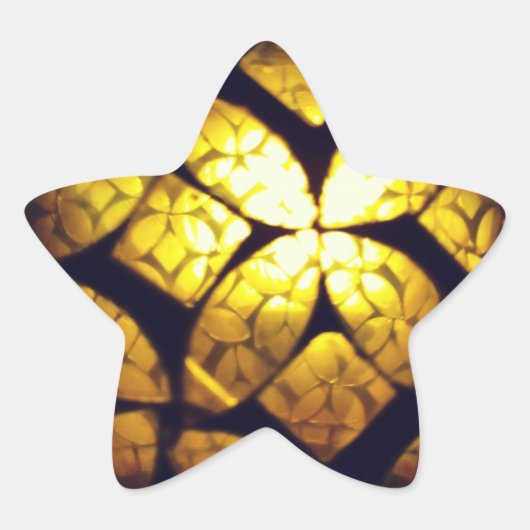 Geel Glas Textuur Sterren Stickers (Voorkant)