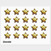 Geel Glas Textuur Sterren Stickers (Vel)