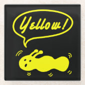 Geel! Glazen Onderzetter (Voorkant)