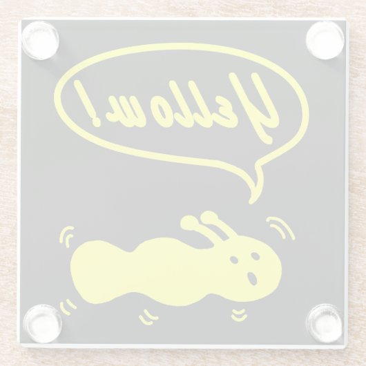 Geel! Glazen Onderzetter (Achterkant)