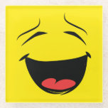 GEEL GLAZEN ONDERZETTER<br><div class="desc">GEEL GEZICHT</div>